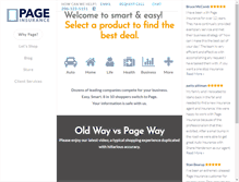 Tablet Screenshot of pageinsurancelive.com